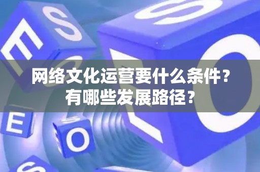 网络文化运营要什么条件？有哪些发展路径？